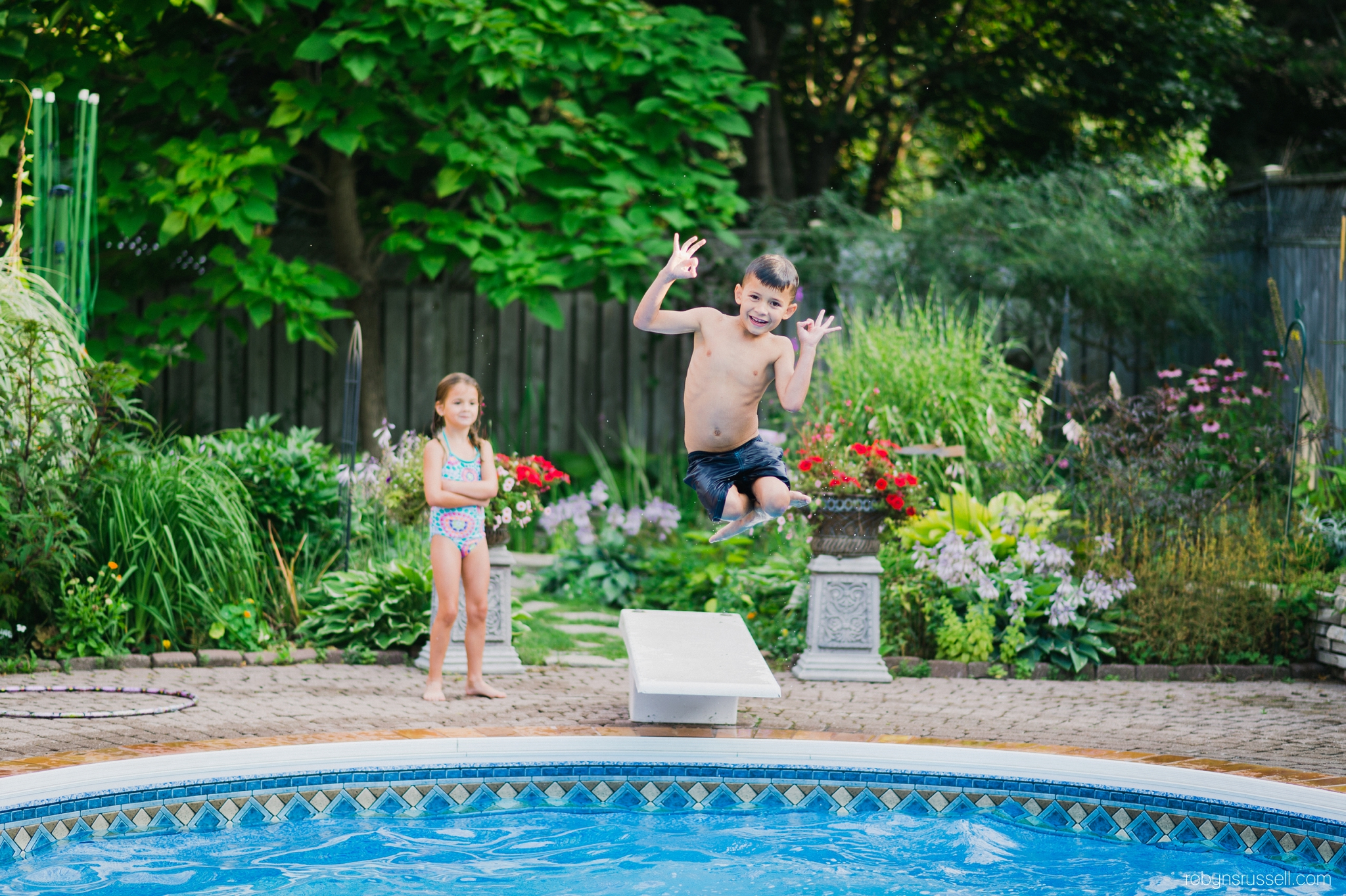 jumping off the diving board