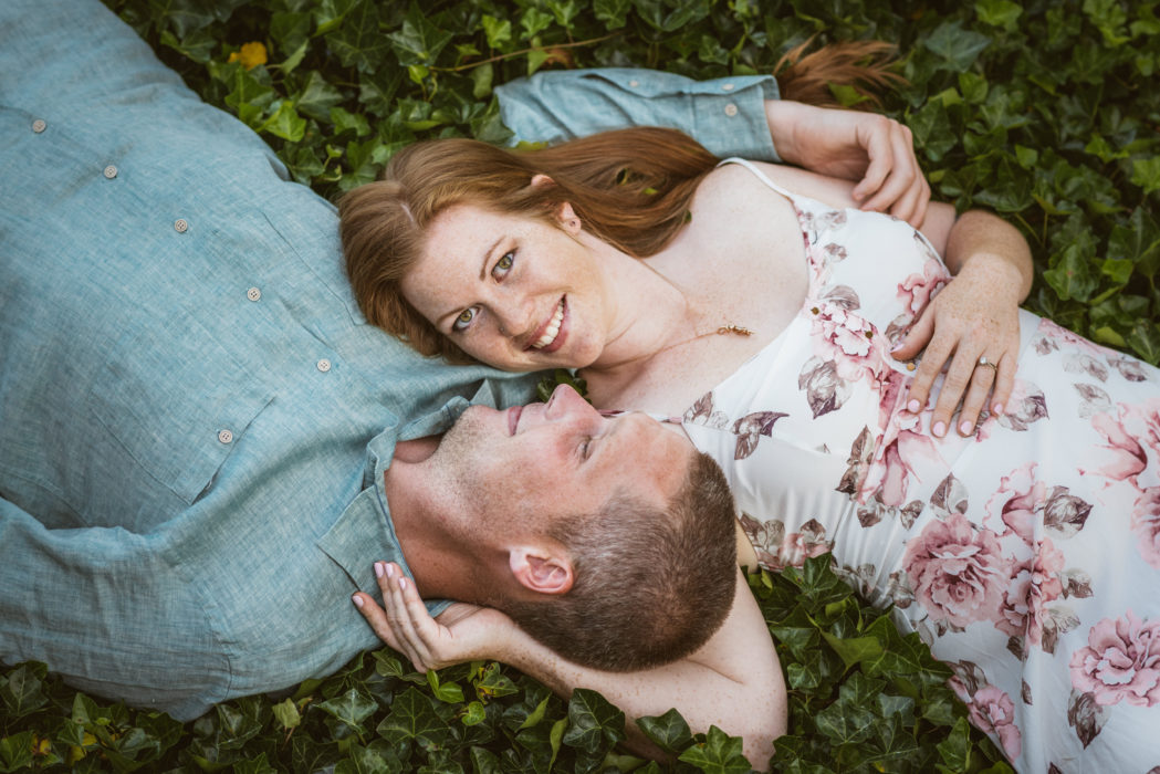 Beautiful Couples In Love Laying in Ivy